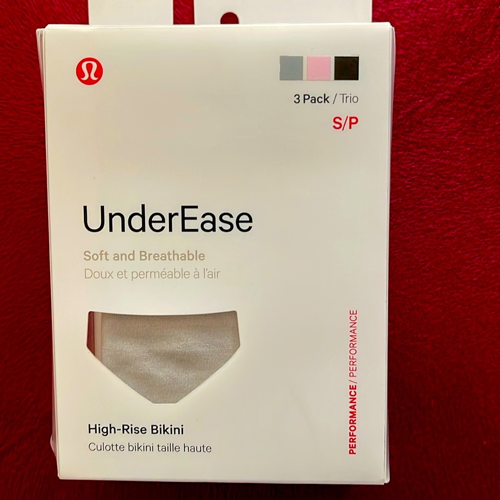 Lululemon UnderEase HIGH RISE Bikini Underwear 3 Pack size Small NWT